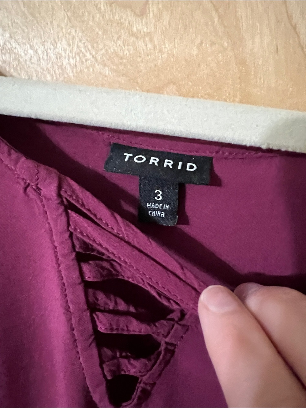 torrid Raspberry Lattice-Front Blouse - Picture 2 of 6